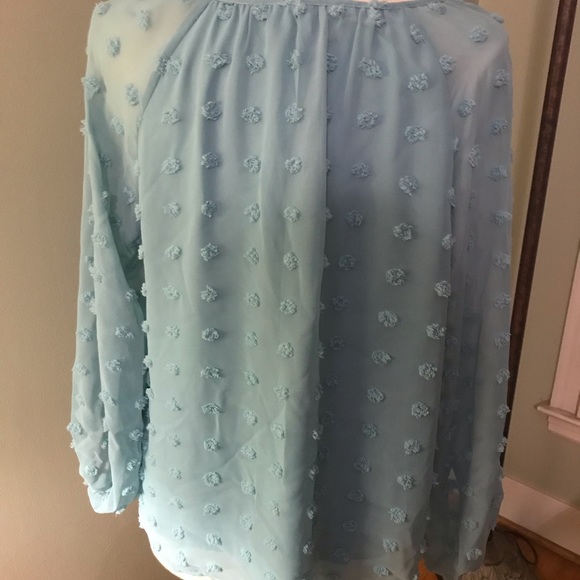 NWOT CATO Women's with Swiss dots! Pullover Blouse Seafoam Green Size XL - Picture 7 of 7